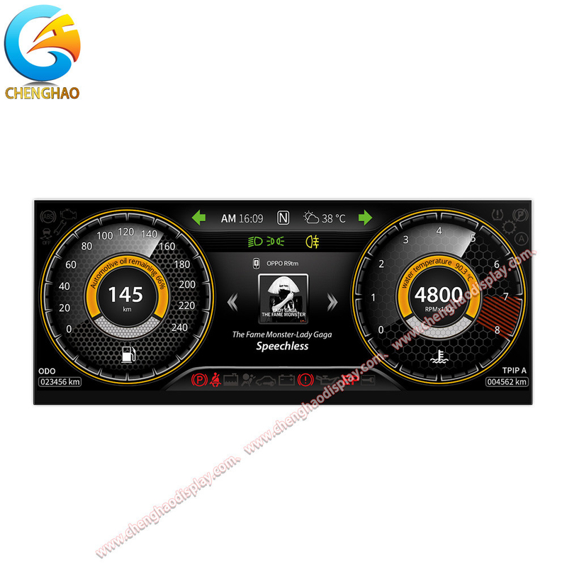 12.3" LCD Strip Display 1920*720 Wide Temp With 50 Pins LVDS Interface