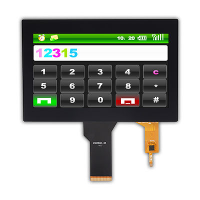 WVGA 200nit TFT LCD 터치 스크린 CTP I2C 12시 시청